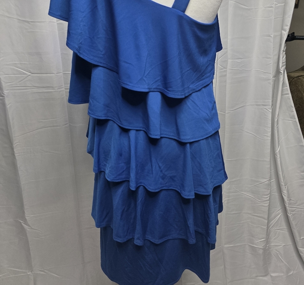 Blue Layered Ruffle Dress - Picture 2 of 2